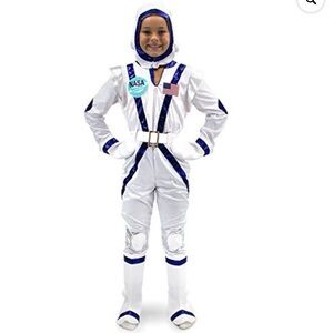 Kids Astronaut Halloween Costume in White and Blue Kids 3-4